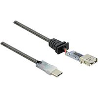 Renkforce USB-kabel USB 2.0 USB-C stekker, USB-A bus 10.00 m Zwart Actief met signaalversterking, Vergulde steekcontacten RF-5067256 - thumbnail