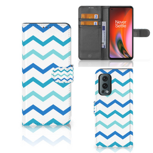 OnePlus Nord 2 5G Telefoon Hoesje Zigzag Blauw