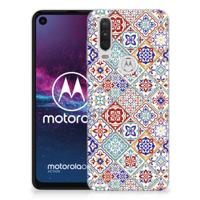 Motorola One Action TPU Siliconen Hoesje Tiles Color