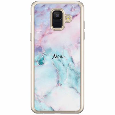 Samsung Galaxy A6 2018 hoesje naam - Marmer multi