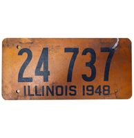 Illinois 1948 Kentekenplaat - Origineel - Gemaakt Van Kokos - thumbnail