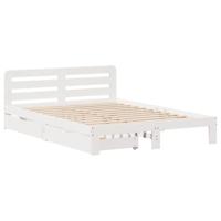 vidaXL Bedframe zonder matras massief grenenhout wit 160x200 cm, bed, bed ombouw, twijfelaar bed, bedbodem, slaapkamermeubel, 2 persoonsbed