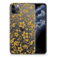 Apple iPhone 11 Pro Max TPU Case Gouden Bloemen