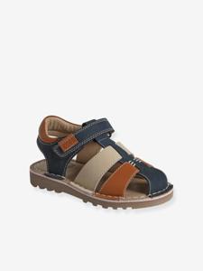 Leren sandalen met klittenband kinderen kleutercollectie veel blauw