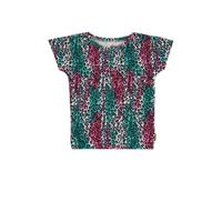 Vingino T-shirt Hedi met all over print fuchsia/zeegroen