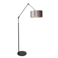 Steinhauer Vloer Leeslamp Prestige Chic zwart met 40cm taupe velourse kap 8116ZW - thumbnail