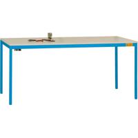 Manuflex LD1913.5012 ESD ESD-werktafel UNIDESK met rubber schijf, onderstel van licht blauw RAL 5012, bxdxh = 1600 x 800 x 720-730 mm Lichtblauw (RAL 5012)