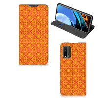 Xiaomi Poco M3 | Redmi 9T Hoesje met Magneet Batik Oranje