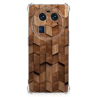 Stevig Telefoonhoesje voor OPPO Find X6 Wooden Cubes