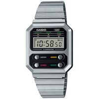 Casio A100WE-1AEF horloge Unisex Roestvrijstaal Zwart, Roestvrijstaal - thumbnail