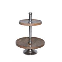 Houten Ronde Etagère 2 Lagen (50 cm)