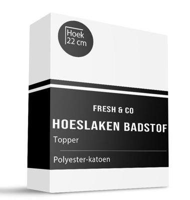 Topper Hoeslaken - Badstof - 140x200cm - Wit - Fresh And Co - Dekbed-Discounter.nl