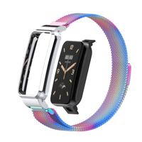 By Qubix - Milanese loop bandje met case - Multicolor - Xiaomi Smart Band 7 Pro