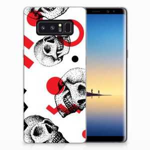 Silicone Back Case Samsung Galaxy Note 8 Skull Red