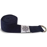 Katoenen Yoga Riem Donkerblauw met D-Ring - 248 cm