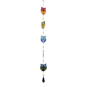 Raamdecoratie Hars 5 Uilen (Multicolor)