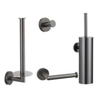 Saniclear Iron toilet accessoiresset 4-delig gunmetal