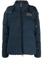 Ea7 Emporio Armani veste zippée à capuche - Bleu