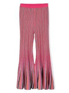 Missoni Kids pantalon évasé à rayures - Rose