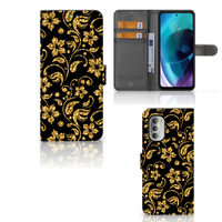 Motorola Moto G51 5G Hoesje Gouden Bloemen