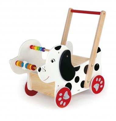 Viga Toys babywalker hond 47 cm wit/zwart