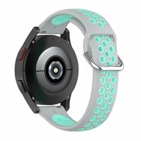 By Qubix - Siliconen sportbandje met gesp - Grijs + turquoise - Compatible met Garmin Vivoactive 6 / Vivoactive 5 / Vivoactive 3 - Compatible Garmin bandje