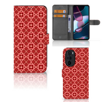 Motorola Edge 30 Pro Telefoon Hoesje Batik Rood - thumbnail