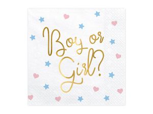 Gender Reveal &apos;Boy or Girl&apos; servetten