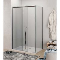 Douchecabine Lacus La Maddalena 120 cm Schuifdeur met Zijwand RVS Profiel