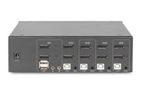 Digitus DS-12882 KVM-switch 4 poorten DisplayPort Toetsenbord, USB 1920 x 1080 Pixel, 1920 x 1200 Pixel, 1920 x 1280 Pixel, 1920 x 1440 Pixel, 2560 x 1080 - thumbnail