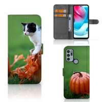 Motorola Moto G60s Telefoonhoesje met Pasjes Kitten - thumbnail