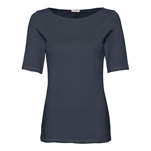 T-Shirt met ronde hals van bio-katoen, nachtblauw Maat: 46