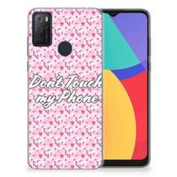 Alcatel 1S (2021) Silicone-hoesje Flowers Pink DTMP