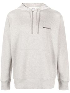 Norse Projects hoodie en coton à logo imprimé - Gris