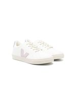 VEJA Kids logo-patch low-top leather sneakers - Blanc