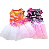zomer pet rok tanktop kleine hond trouwjurk cake rok wit roze garen rok Lightinthebox