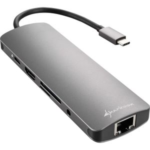 Sharkoon USB 3.0 Type C Combo Adapter interfacekaart/-adapter HDMI, RJ-45, USB 3.2 Gen 1 (3.1 Gen 1)