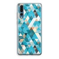 Gekleurde driehoekjes blauw: Huawei P20 Pro Transparant Hoesje