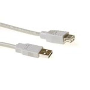 ACT USB 2.0 A male - USB A female ivoor 1,00 m