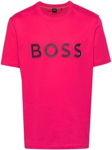 BOSS t-shirt en coton à logo appliqué - Rose