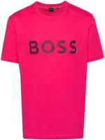 BOSS t-shirt en coton à logo appliqué - Rose - thumbnail