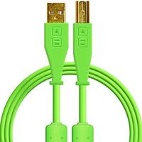 DJ Techtools Chroma Cable recht groen, hoogwaardige USB 2.0-kabel (vergulde USB-contacten, ferrietkern, 1,5 m lang, adapterkabel, geïntegreerde klittenbandkabel), Groen