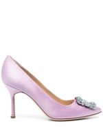 Manolo Blahnik escarpins Hangisi 80 mm en satin - Violet - thumbnail