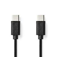 Nedis USB-kabel | USB 2.0 | USB Type-C ™ stekker | USB Type-C ™ stekker | 480 Mbps | 60 W | vernikkeld | 1,00 m | rond | PVC | zwart | plastic zak