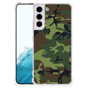 Samsung Galaxy S22 Plus Doorzichtige Silicone Hoesje Army Dark