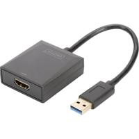 Digitus DA-70841 USB 3.2 Gen 1 (USB 3.0) / HDMI Adapter [1x USB 3.2 Gen 1 stekker A (USB 3.0) - 1x HDMI-bus] Zwart Afgeschermd 15.00 cm - thumbnail