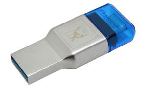 Kingston Technology MobileLite Duo 3C geheugenkaartlezer USB 3.2 Gen 1 (3.1 Gen 1) Type-A/Type-C Blauw, Zilver