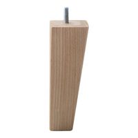 Meubelpoot vierkant 6 bij 6 cm en hoogte 17 cm van massief hout (M10)