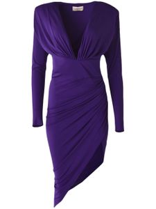 Alexandre Vauthier robe drapée à col v - Violet