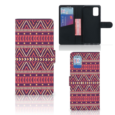 Samsung Galaxy A02s | M02s Telefoon Hoesje Aztec Paars Samsung Galaxy A02s | M02s Telefoon Hoesje Aztec Paars